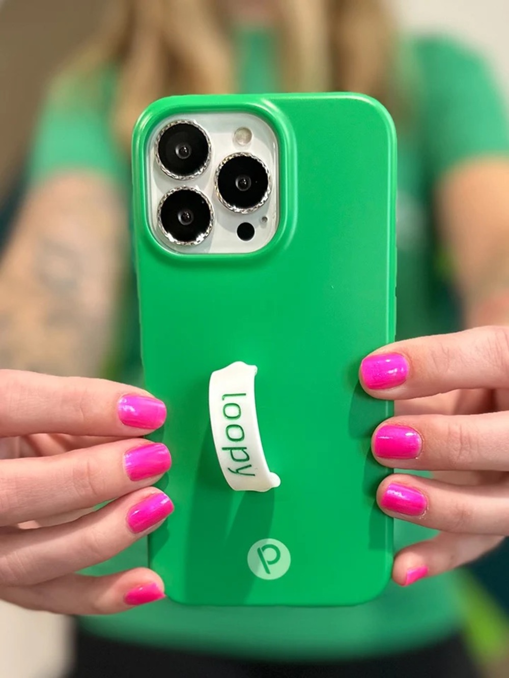 Loopy Cases 10th Anniversary Kelly Green iPhone 13 / 14 Anti Drop Case Loop Bag